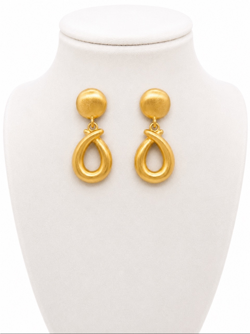 THE LIMITED Vintage Gold Tone Sculptural Teardrop Drop Earrings 💥🆕💥